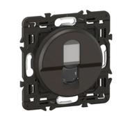 LEGRAND - RJ45 Cat. 6 FTP socket - Multimedia wall socket - For Gigabit Ethernet broadband transmissions - Complete with a plate - Black