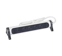 LEGRAND - Rotary Power Strip With LED Indicator Switch - 5 Surface Outlets with Earth - 1.5m Cord - White and Dark Grey