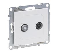 LEGRAND, Seano 765170 Single Socket TV-SAT, 2 Cables, Star Cabling, HD-TV, Connection Loss: 1.5 dB, Colour: Ultra White