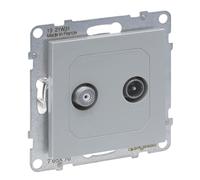 LEGRAND, Seano 765270 Single Socket TV-SAT 2 Cables, Star Cabling, HD-TV, Connection Loss 1.5 dB, Colour: Painted Aluminium