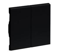 LEGRAND, Seano 765308 Series Rocker for Series Switches, Double Toggle Switch and Double Push Button, Switch Cover, Rocker Plate, Colour: Black Lacquered
