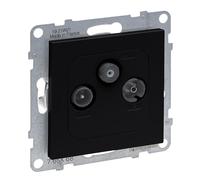 LEGRAND, Seano 765368 Feed-Through Socket TV-R-SAT HD-TV Connection Loss 14 dB Painted Black