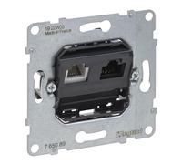 LEGRAND, SEANO Data Socket RJ11 + RJ45 CAT. 6 UTP, Insert, Combination Socket with RJ11 Connection for Telephone and Data Connection (RJ45, Cat 6, UTP), 765089