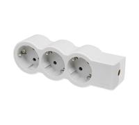 Legrand Standard Outlet 3x2P+A Without Cord White-Grey (European Socket) - 694573 [10 Pieces]