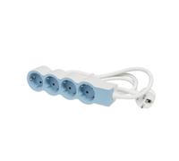 Legrand Standard Outlet 4x2P+A 1.5m Soft Blue Cable (European Socket) - 694554 [10 Pieces]