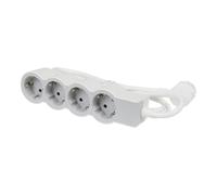 Legrand Standard Outlet 4x2P+A With 3m Cable - White/Gray (European Socket) - 694561 [10 Pieces]