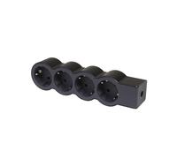 Legrand Standard Outlet 4x2P+A Without Cord Black (European Socket) - 694576 [10 Pieces]