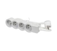 Legrand Standard Outlet 4x2P With Ground And 1.5m Cable White-Grey (European Socket) - 049476 [10 Pieces]