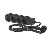 Legrand Standard Power Socket 4x2P+A 5M Cord Black (European Socket) - 694570 [10 Pieces]