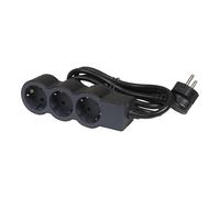Legrand Standard Socket 3x2P+A 1.5m Cord - Black - 694550 [10 Pieces]