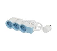 Legrand Standard Socket 3X2P+A 1.5M Soft Blue (European Socket) - 694551 [10 Pieces]