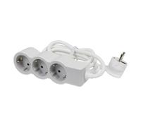 Legrand Standard Socket 3x2P+A 5m Cord White-Grey (European Socket) - 694567 [10 Pieces]