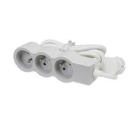 Legrand Standard Socket 3x2P + Ground With 1.5m White-Grey (European Socket) - 049471 [10 Pieces]