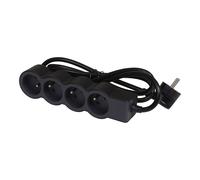 Legrand Standard Socket 4x2P With 3m Cord Black (European Socket) - 049491 [10 Pieces]