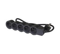 Legrand Standard Socket 5x2P With 3m Cord Black 49493 (European Socket) - 049493 [10 Pieces]