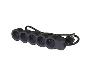 Legrand Standard Socket 5x2P With 3m Cord Black 49493 (European Socket) - 049493 [10 Pieces]