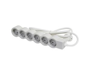 Legrand Standard Socket 6x2P+A 3m Cord - White Grey (European Socket) - 694565 [10 Pieces]