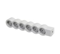 Legrand Standard Socket 6x2P+A Without Cord White-Gray (European Socket) - 694579 [10 Pieces]