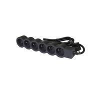 Legrand Standard Socket 6x2P With 3m Cord Black (European Socket) - 049495 [10 Pieces]