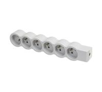 Legrand Standard Socket 6x2P With Ground Without Cord White-Grey (European Socket) - 049499 [10 Pieces]