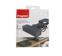 Legrand TV Corner Outlet 4X2P+A With 4X2P 2.5A Black (European Socket) - 694515