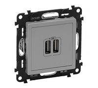 Legrand Valena 753312 Flush-Mounted Dual USB Ports Socket Charger Electric Plate Socket Grey