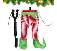 Legs Christmas Tree Decoration, Animated Santa Christmas Tree Topper, Christmas Elfs Legs, Plush Santa Legs Stuck In Christmas Tree, Christmas Decorations