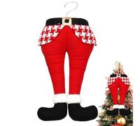 Legs Christmas Tree | Treetop Decoration Stuck by Leg | Christmas Decorations, Holiday Striped Legs with Hook, Holiday Ornament for Indoor and Outdoor