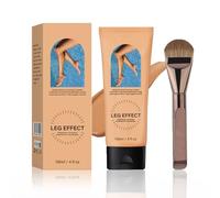 Legs Makeup Waterproof with Brush - Medium Body Concealer, Tattoo & Scar Cover Up, Long Lasting, Transfer Proof, Easy Application for Flawless Looking Legs, All Skin Tones (#2)