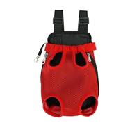 Legs Out Pet Carrier Backpack, Adjustable Cat Dog Travel Bag for Hiking Camping, Ventilated Chest Back Sling Bag Applicable to Small Medium Pets 1.5-3 lbs(Red,S)