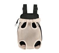 Legs Out Pet Carrier Backpack, Adjustable Cat Dog Travel Bag for Hiking Camping, Ventilated Chest Back Sling Bag Applicable to Small Medium Pets 1.5-3 lbs(Beige,S)