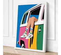Legs Out The Window Canvas Wall Art Print 24x16 Inch