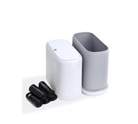 LEGUO Slim Touch Top Bathroom Bin with Lid, White, 11.7L | Bedroom Ready,Toilet Side Ready,Small Space Fit,Sanitary Waste Use,Everyday Waste,Office Ready,Room Ready