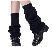 Legwarmers, Leg Warmers for Women Winter 1 Pair Knitted Thermal Black Leg Warmers Knee Length Free Size Sweet Nylon Legwarmers for Students, Girls, Leg Warmers