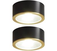 LEGZIT 2pack,3W,5W,7W,9W Brushed Brass Ceiling Surface Mounted Downlight Eyeball Ceiling Light 8cm,10cm Retrofit Led Recessed Spotlights (Gold/Black,3000K Warm White)