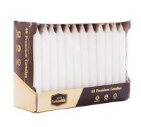Lehadlik Unscented Premium Dinner Candles ±6 Hour Long Burn Time, White, Pack of 48, Ambiance Table Candles for Fine Dining, Weddings, and Special Occasions