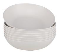 LEHAHA 8 Inch Melamine Serving Bowl, Unbreakable matte Salad Bowl, 100% Melamine White Pasta Bowls/Mixing Bowls, Wide Small Dinner Bowls for Family Kitchen，Dishwasher Safe,White
