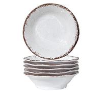 LEHAHA Melamine Bowls Set, 100% Melamine 24 OZ Salad/Soup/Pasta/Cereal Bowls Set of 6, Basic White Kitchen Bowl Sets, Break Resistant and Lightweight, Great for RVs and Camper Trailer