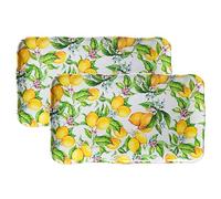 LEHAHA Melamine Lemon Large Rectangular Serving Tray/Platters Set of 2, 17.5" x 10", 2-Piece Melamine Platters Serving Set,Dishwasher Safe