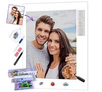 Lehaha Personalised 5d Diamond Drawing Kits for Adults /Kids,Custom Make Your own Photo Cross Stitch Kits for Home Office Wall Living Room Decor,Square Drill(15.8x19.7inch/40x50cm)
