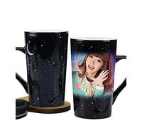 Lehaha Personalised Heat Change Magic Mug with Photo,Custom Heat Collage Image Coffee & Tea Mug,Customised Your Own Mug Cup Photo (16oz / 500ml, Black/Changing)