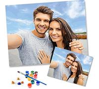 Lehaha Personalised Paint by Numbers Craft Kits for Adults Children,customised Your Own Photos Canvas Oil Painting for Kids and animals-40x50 cm (with Frame)