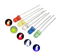 LeHang 500Pcs 3mm LED Light 5 Color Mixed DIY Assortment Diodes Kit Light-emitting Box （green yellow red blue white）