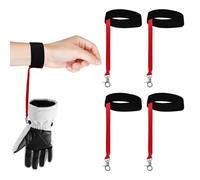 LEHEEYWT 4 Pcs Ski Glove Leash, Safety Ski Glove Wrist Strap, Winter Elastic Ski Accessories Clips for Carrying Outdoor Snow Sports Snowboarding