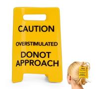 LEHEEYWT Caution Overstimulated Hair Clip, Funny Yellow Warning Caution Hair Clip, Donot Approach Sign Hair Claw Clips for Women Girls