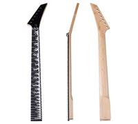 Leher Gitar Elektrik 6 Senar Buatan Tangan Maple Kanada Warna Hitam Fingerboard Rosewood 24 Fret dengan Pola Api