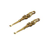 Leheybia 2 Pcs Brass Monkey Picks Out Ear Spoon Ear Spoon Ear Scratcher Brass Ear Scoop Animal Ear Spoon Ear Spoons for Cleaning（Golden）