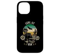 Lehi Utah USA Hotrod Retro Desert Sunset Design Case for iPhone 14