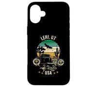Lehi Utah USA Hotrod Retro Desert Sunset Design Case for iPhone 16 Plus