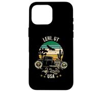 Lehi Utah USA Hotrod Retro Desert Sunset Design Case for iPhone 16 Pro Max
